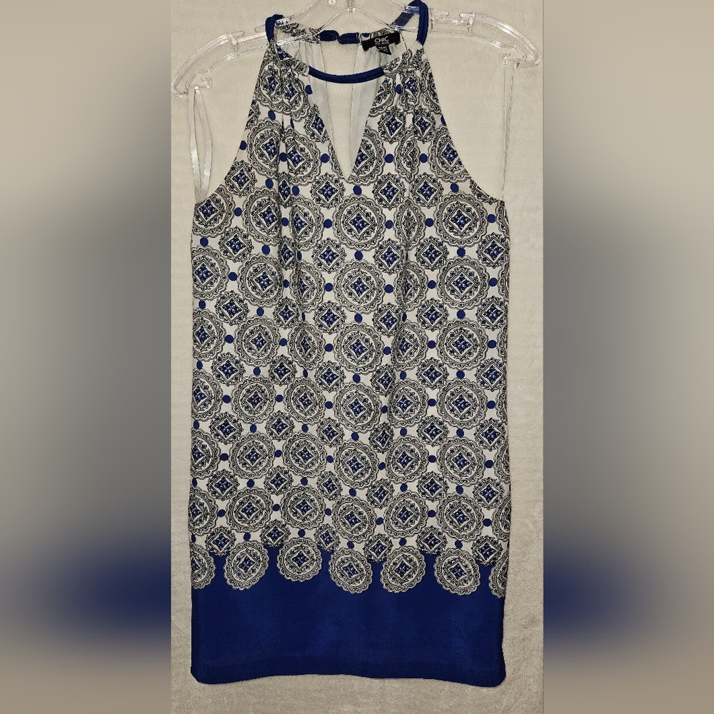 Jacob Navy and White Patterned Tunic